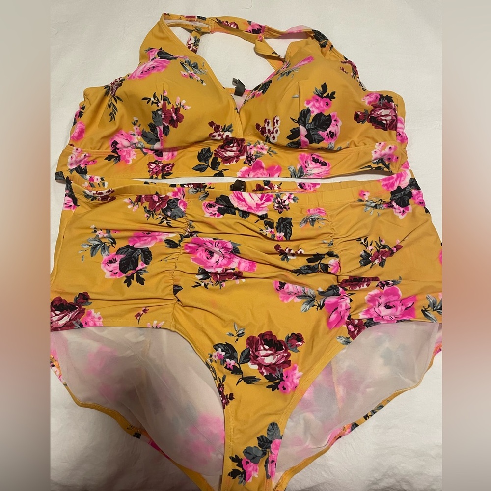 Yellow floral bikini